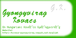 gyongyvirag kovacs business card